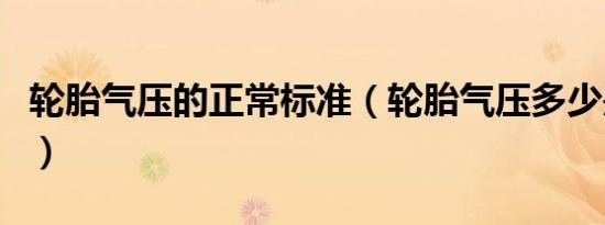 轮胎气压的正常标准（轮胎气压多少是正常的）