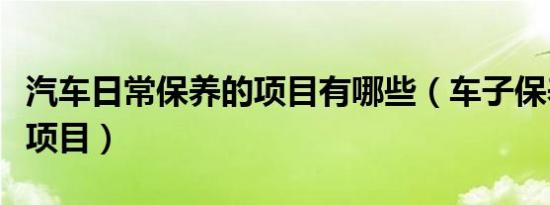 汽车日常保养的项目有哪些（车子保养有哪些项目）