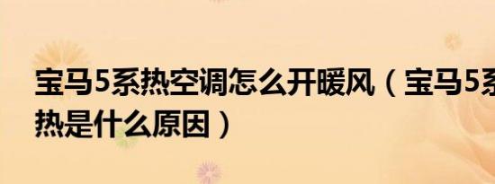 宝马5系热空调怎么开暖风（宝马5系暖风不热是什么原因）