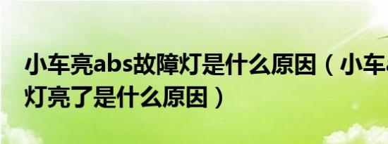 小车亮abs故障灯是什么原因（小车abs故障灯亮了是什么原因）