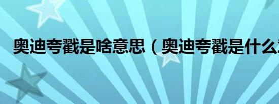 奥迪夸戳是啥意思（奥迪夸戳是什么意思）