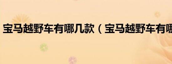 宝马越野车有哪几款（宝马越野车有哪几款）