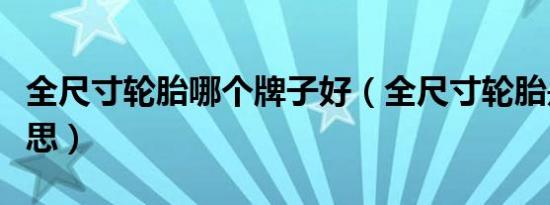全尺寸轮胎哪个牌子好（全尺寸轮胎是什么意思）