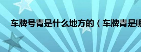 车牌号青是什么地方的（车牌青是哪里）