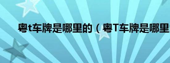 粤t车牌是哪里的（粤T车牌是哪里的）