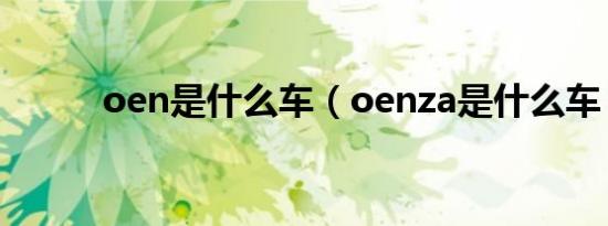 oen是什么车（oenza是什么车）