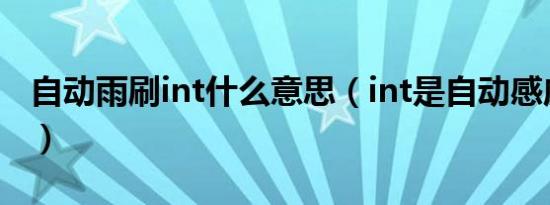 自动雨刷int什么意思（int是自动感应雨刷吗）