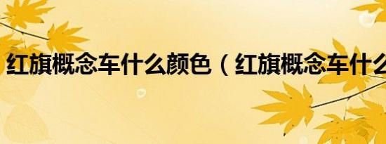 红旗概念车什么颜色（红旗概念车什么意思）