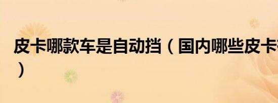 皮卡哪款车是自动挡（国内哪些皮卡有自动挡）