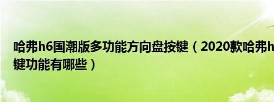 哈弗h6国潮版多功能方向盘按键（2020款哈弗h6方向盘按键功能有哪些）