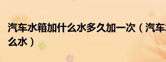 汽车水箱加什么水多久加一次（汽车水箱加什么水）