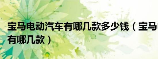 宝马电动汽车有哪几款多少钱（宝马电动汽车有哪几款）