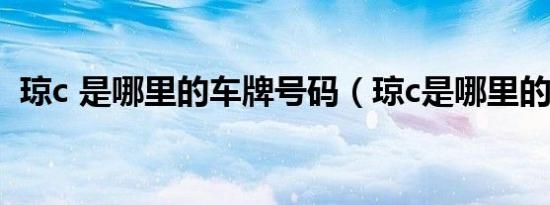 琼c 是哪里的车牌号码（琼c是哪里的车牌）