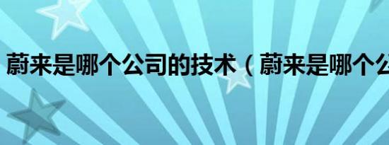 蔚来是哪个公司的技术（蔚来是哪个公司的）