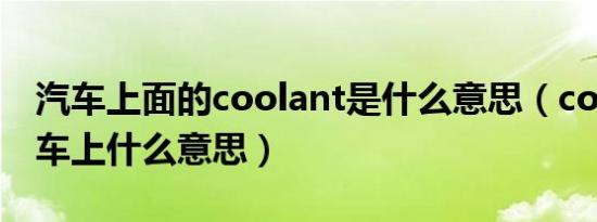 汽车上面的coolant是什么意思（coolant在车上什么意思）