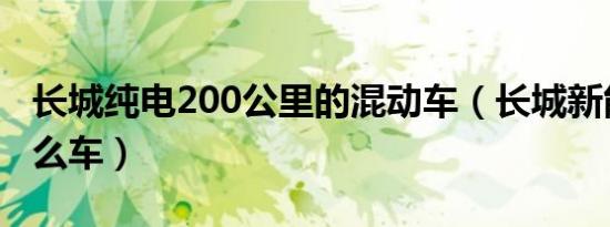 长城纯电200公里的混动车（长城新能源叫什么车）