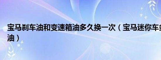 宝马刹车油和变速箱油多久换一次（宝马迷你车多久换波箱油）