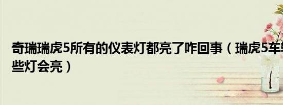 奇瑞瑞虎5所有的仪表灯都亮了咋回事（瑞虎5车辆自检时哪些灯会亮）