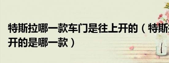 特斯拉哪一款车门是往上开的（特斯拉门向上开的是哪一款）