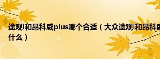 途观l和昂科威plus哪个合适（大众途观l和昂科威的区别是什么）