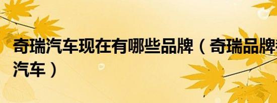 奇瑞汽车现在有哪些品牌（奇瑞品牌都有哪些汽车）