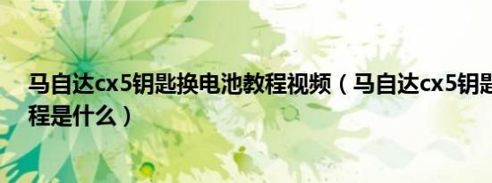 马自达cx5钥匙换电池教程视频（马自达cx5钥匙换电池教程是什么）