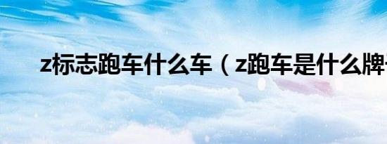 z标志跑车什么车（z跑车是什么牌子）