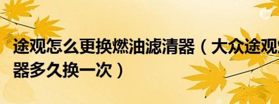 途观怎么更换燃油滤清器（大众途观燃油滤清器多久换一次）