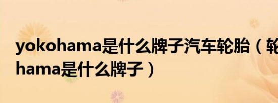 yokohama是什么牌子汽车轮胎（轮胎yokohama是什么牌子）