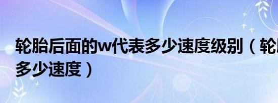 轮胎后面的w代表多少速度级别（轮胎w代表多少速度）