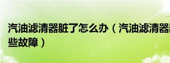 汽油滤清器脏了怎么办（汽油滤清器脏了有哪些故障）
