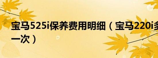 宝马525i保养费用明细（宝马220i多久保养一次）
