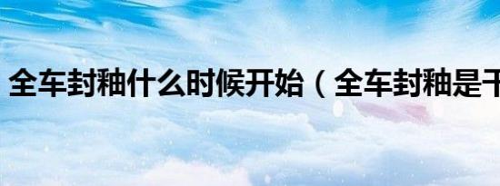 全车封釉什么时候开始（全车封釉是干什么）