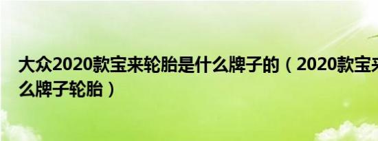 大众2020款宝来轮胎是什么牌子的（2020款宝来用的是什么牌子轮胎）