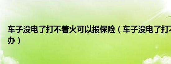 车子没电了打不着火可以报保险（车子没电了打不着火怎么办）