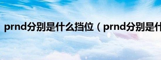 prnd分别是什么挡位（prnd分别是什么挡）