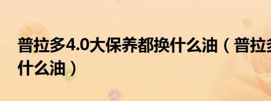 普拉多4.0大保养都换什么油（普拉多保养用什么油）