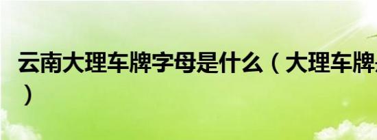 云南大理车牌字母是什么（大理车牌是云什么）