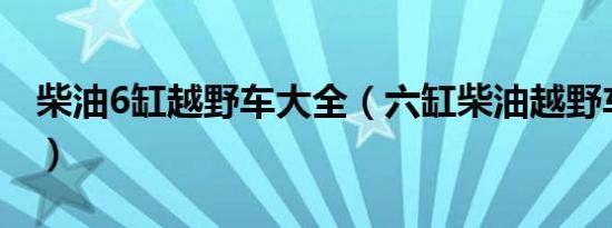 柴油6缸越野车大全（六缸柴油越野车有哪些）