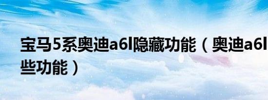 宝马5系奥迪a6l隐藏功能（奥迪a6l2.8有哪些功能）