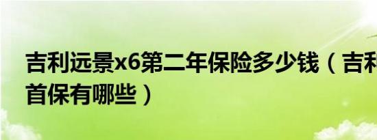 吉利远景x6第二年保险多少钱（吉利景逸x6首保有哪些）
