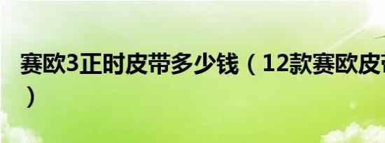 赛欧3正时皮带多少钱（12款赛欧皮带多久换）