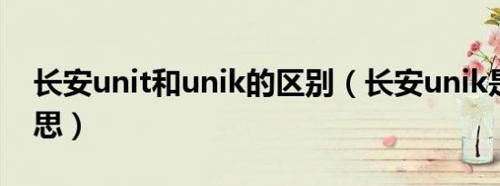 长安unit和unik的区别（长安unik是什么意思）