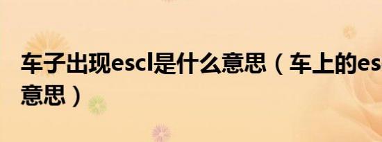 车子出现escl是什么意思（车上的escl是什么意思）