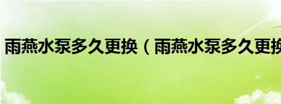 雨燕水泵多久更换（雨燕水泵多久更换一次）