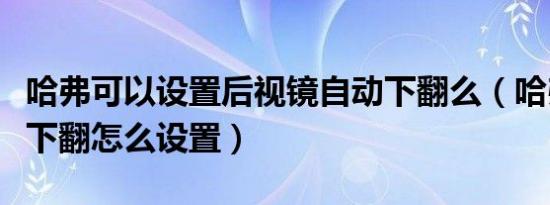 哈弗可以设置后视镜自动下翻么（哈弗后视镜下翻怎么设置）