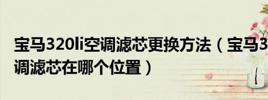 宝马320li空调滤芯更换方法（宝马320li的空调滤芯在哪个位置）