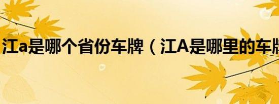 江a是哪个省份车牌（江A是哪里的车牌号码）
