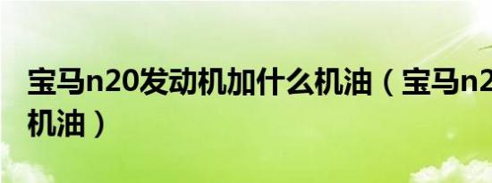 宝马n20发动机加什么机油（宝马n20加几升机油）