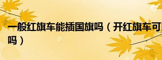一般红旗车能插国旗吗（开红旗车可以挂国旗吗）